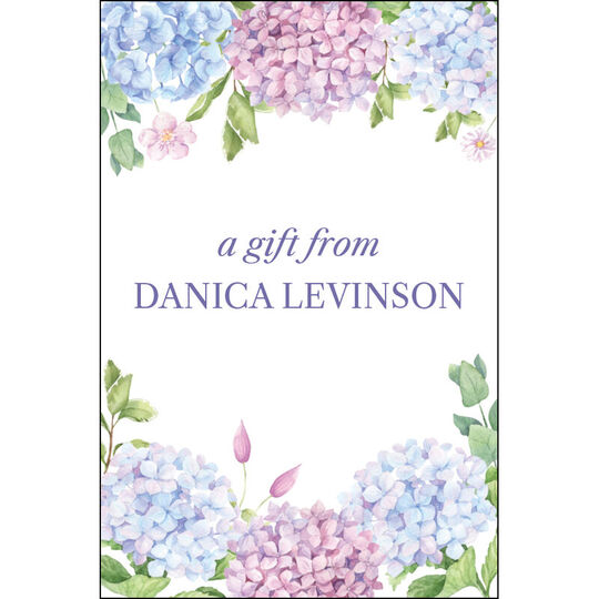 Hydrangea Vertical Gift Stickers